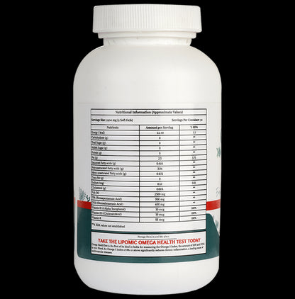 Lipomic Healthcare Omega 3 Fish Oil Triple Strength Softgel (60 Each)