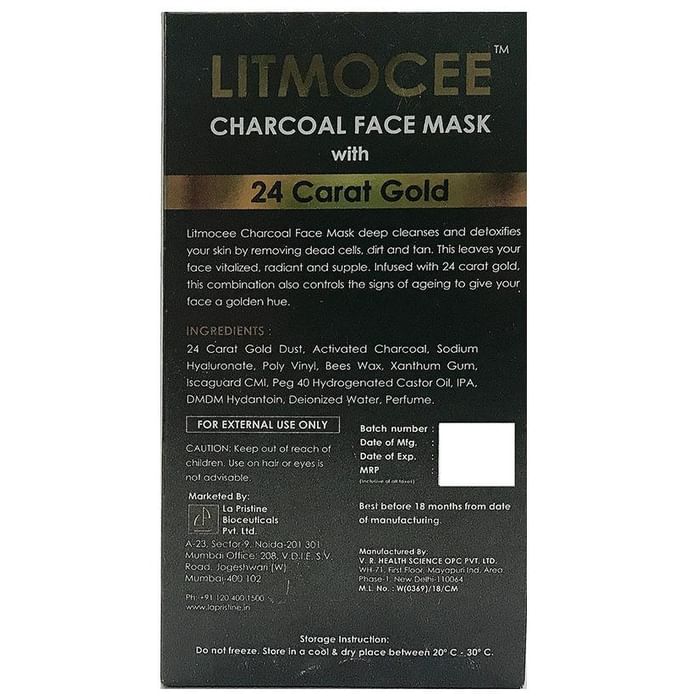 Litmocee Charcoal Face Mask with 24 Carat Gold