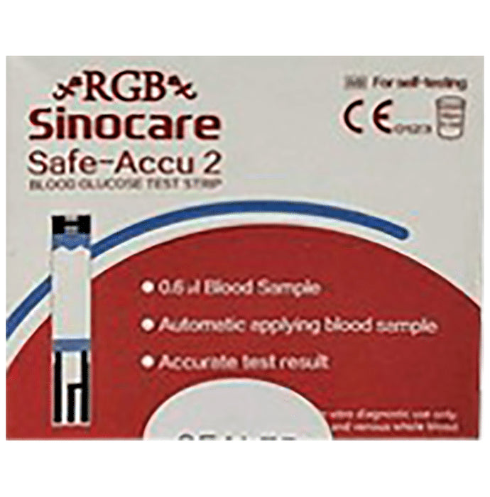 RGB Sinocare Safe-Accu 2 Blood Glucose Test Strip (25 Each) - Classic Derma