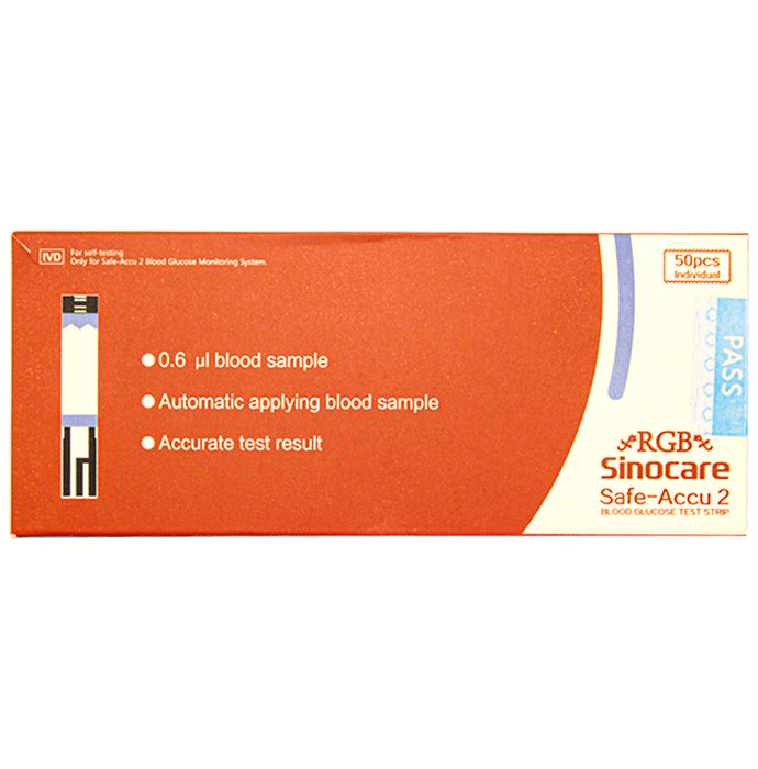 RGB Sinocare Safe-Accu 2 Blood Glucose Test Strip (BeatO Compatible) - Classic Derma
