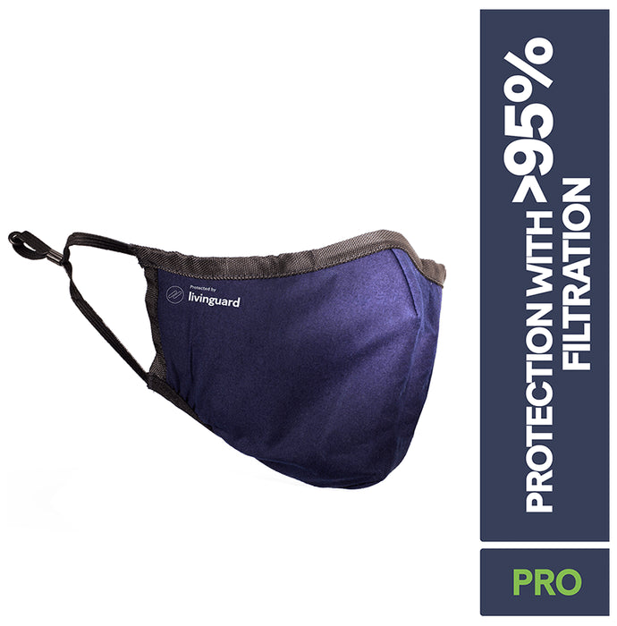 Livinguard Pro 3 Layer Cotton Face Mask Medium Bombay Blue