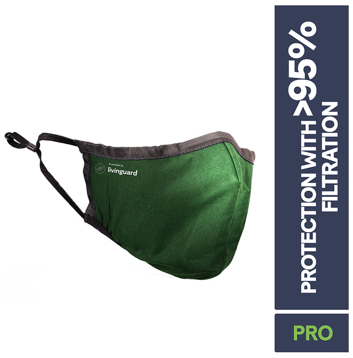 Livinguard Pro 3 Layer Cotton Face Mask Medium Olive Green