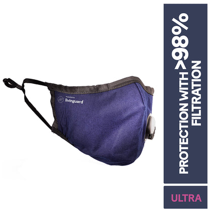 Livinguard Ultra 4 Layer Cotton Face Mask Medium Bombay Blue