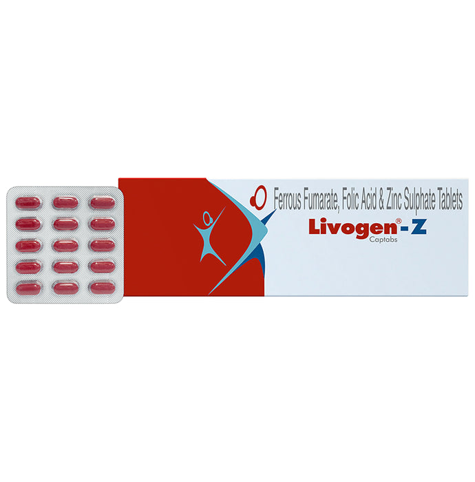 Livogen-Z Captab with Iron, Folic Acid & Zinc | For Mineral Support - Classic Derma