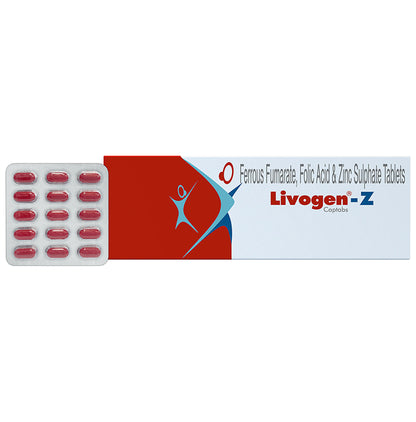Livogen-Z Captab with Iron, Folic Acid & Zinc | For Mineral Support - Classic Derma