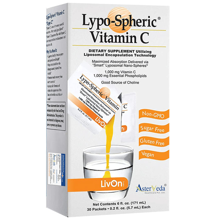 Livon Lypo-Spheric Vitamin C & Phospholipids | Sachet for Immunity, Skin, Muscles & Joints - Classic Derma