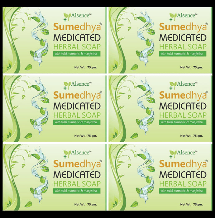 Alsence Sumedhya Medicated Herbal Soap (75gm Each) - Classic Derma