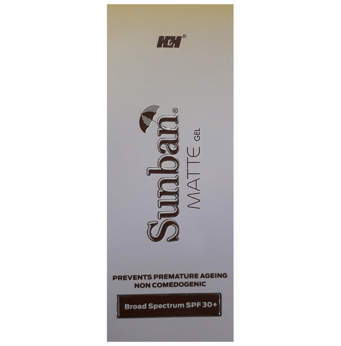 Sunban Matte Sunscreen UVA/UVB Gel SPF 30 | Non-Greasy & Non-Comedogenic - Classic Derma