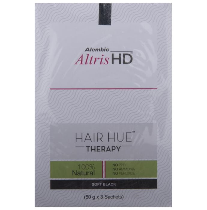 Altris HD Hair Hue Therapy | No PPD, No Ammonia & No Peroxide | Colour Soft Black - Classic Derma