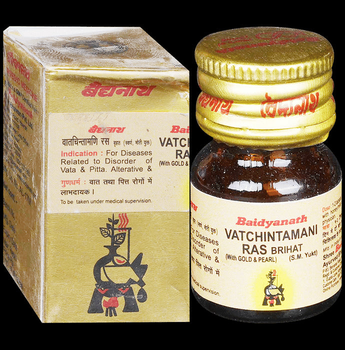 Baidyanath Vatachintamani Ras Brihat With Gold and Pearl Tablet - Classic Derma