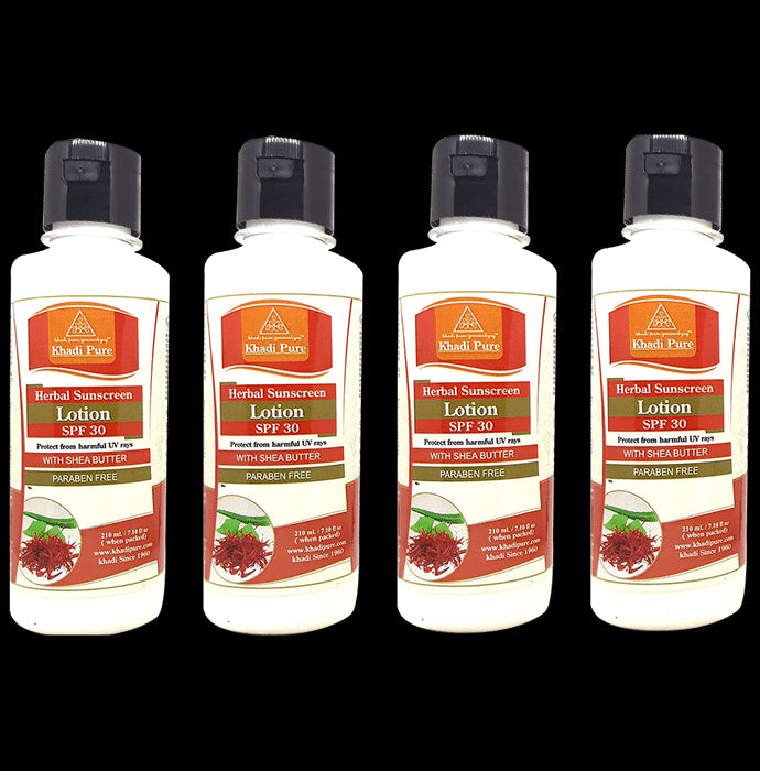 Khadi Pure Herbal Sunscreen Lotion SPF 30 (210ml Each) - Classic Derma