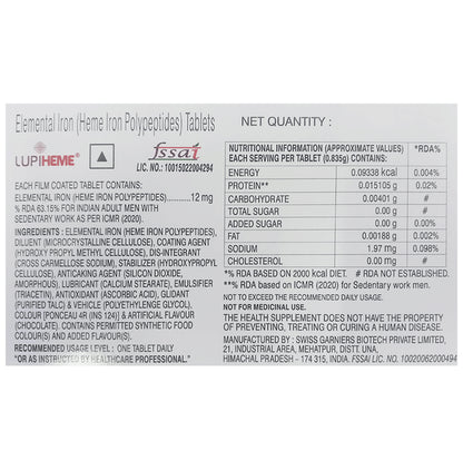 Lupiheme Heme Iron Polypeptides Tablet