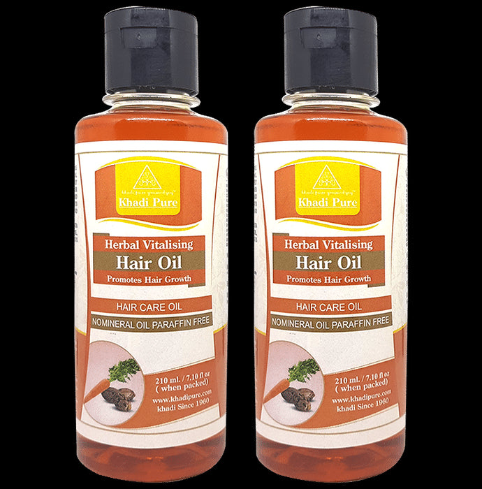 Khadi Pure Herbal Vitalising Hair Oil (210ml Each) - Classic Derma