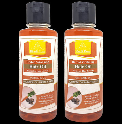 Khadi Pure Herbal Vitalising Hair Oil (210ml Each) - Classic Derma