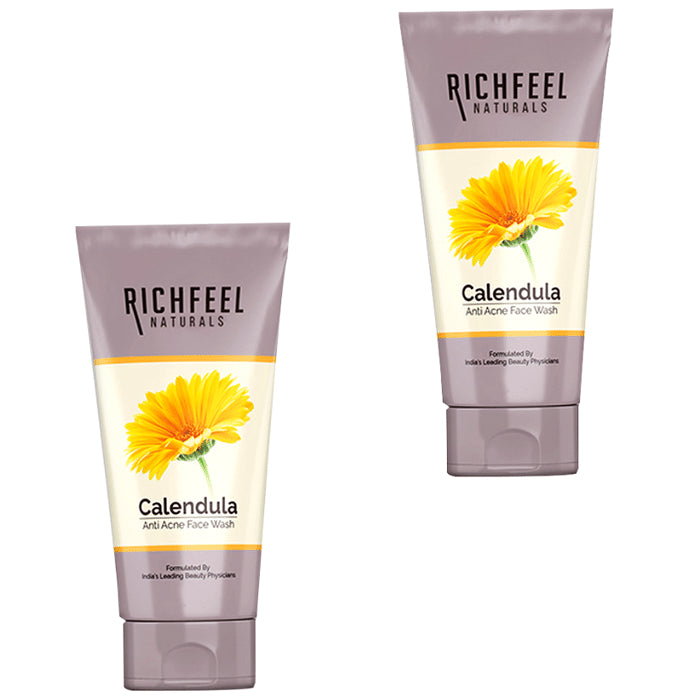 Richfeel Naturals Calendula Anti Acne Face Wash (100gm Each) - Classic Derma