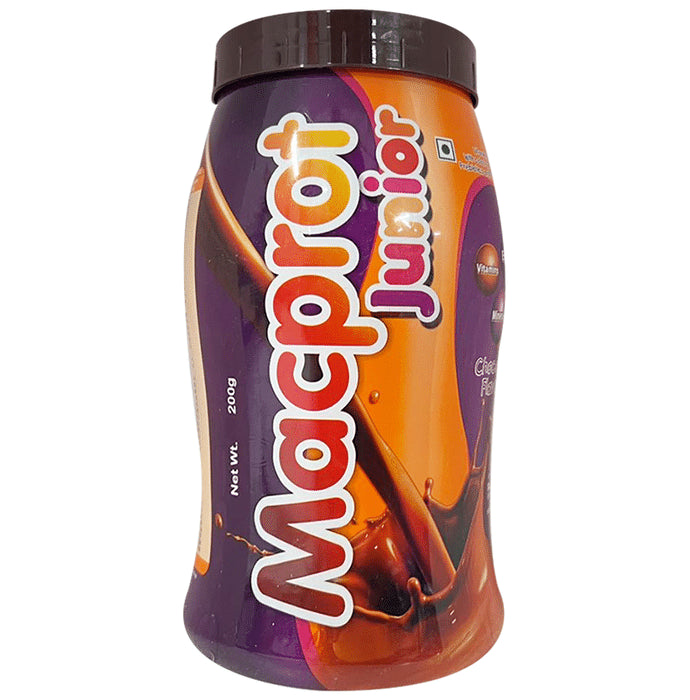 Macprot Junior with Vitamins, Minerals & Probiotics | Powder for Kids' Energy & Growth | Flavour Chocolate - Classic Derma