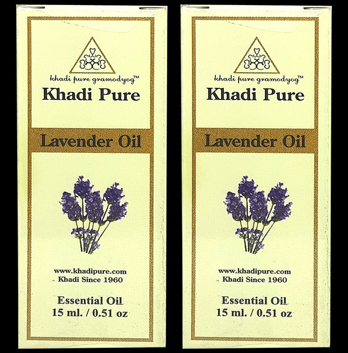 Khadi Pure Lavender Essential Oil (15ml Each) - Classic Derma