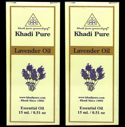 Khadi Pure Lavender Essential Oil (15ml Each) - Classic Derma