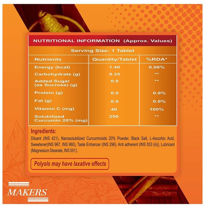 Makers Chatpata Curcumin Chewable Tablet