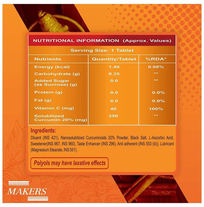 Makers Chatpata Curcumin Chewable Tablet