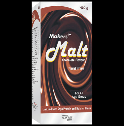 Makers Malt for All Age Group Enriched with Soya Protein & Natural Herbs Syrup Chocolate - Classic Derma