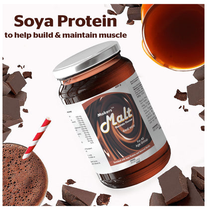 Makers Malt for All Age Group Enriched with Soya Protein & Natural Herbs Syrup Chocolate