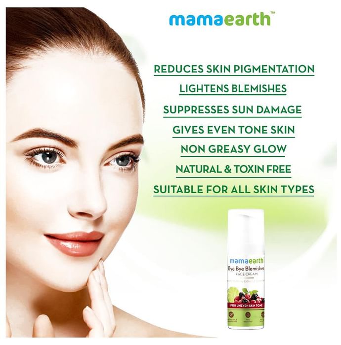 Mamaearth Bye Bye Blemishes Face Cream | With Mulberry Extract & Vitamin C | Paraben Free
