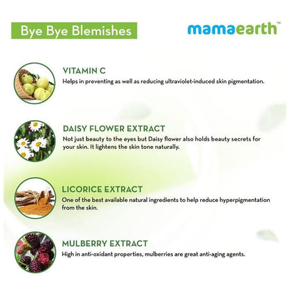 Mamaearth Bye Bye Blemishes Face Cream | With Mulberry Extract & Vitamin C | Paraben Free