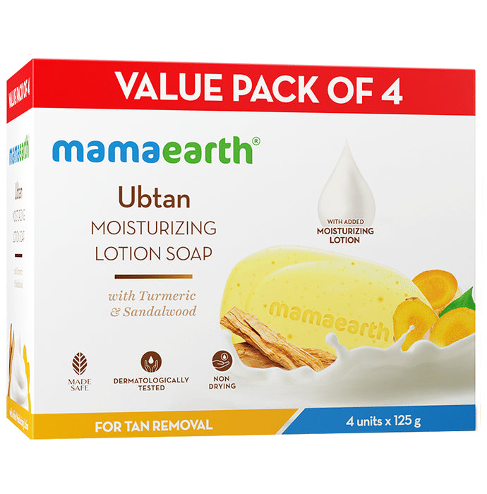 Mamaearth Ubtan Moisturizing Lotion Soap (125gm Each) - Classic Derma