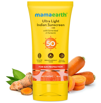 Mamaearth Ultra Light Indian SPF 50 PA ++++ Sunscreen