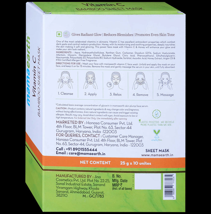 Mamaearth Vitamin C Bamboo Sheet Mask