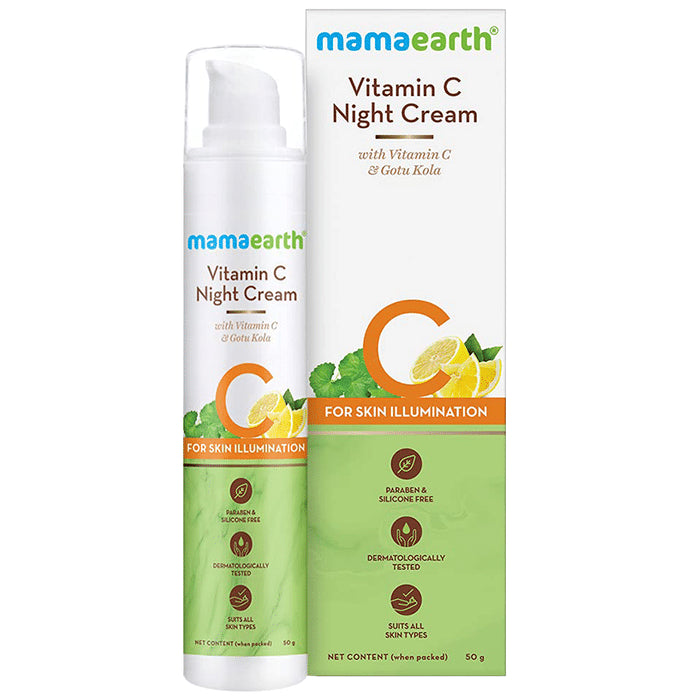 Mamaearth Vitamin C Night Cream | Paraben & Silicone-Free | For All Skin Types - Classic Derma