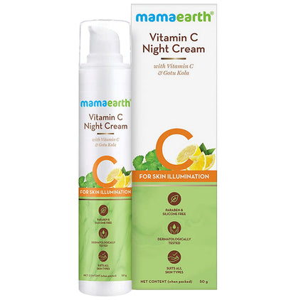 Mamaearth Vitamin C Night Cream | Paraben & Silicone-Free | For All Skin Types - Classic Derma