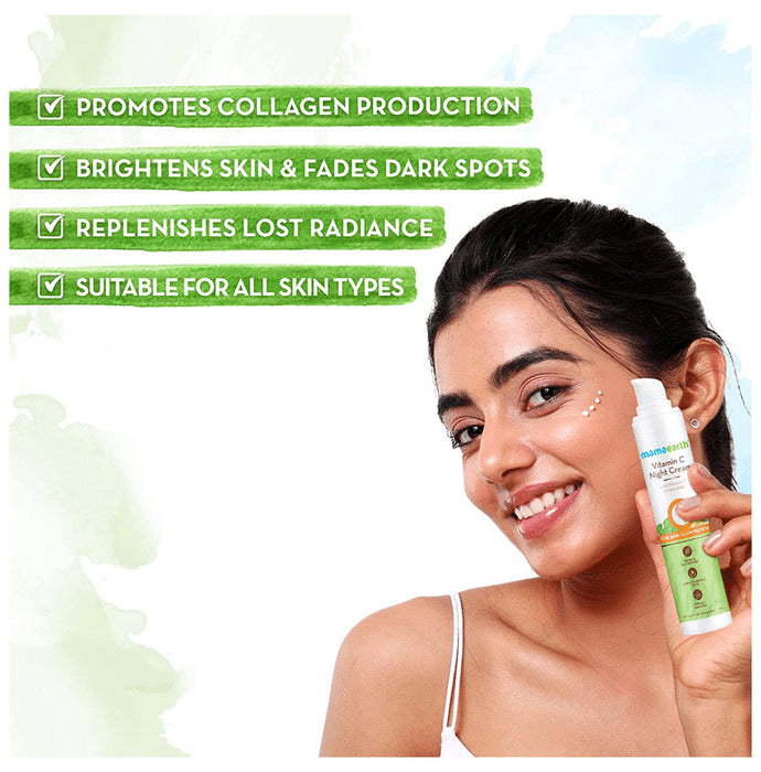 Mamaearth Vitamin C Night Cream | Paraben & Silicone Free | For All Skin Types