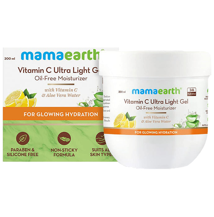 Mamaearth Vitamin C Ultra Light Gel Oil-Free Moisturizer | Paraben & Silicone-Free | Suits All Skin Types - Classic Derma