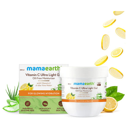Mamaearth Vitamin C Ultra Light Gel Oil Free Moisturizer | Paraben & Silicone Free | Suits All Skin Types