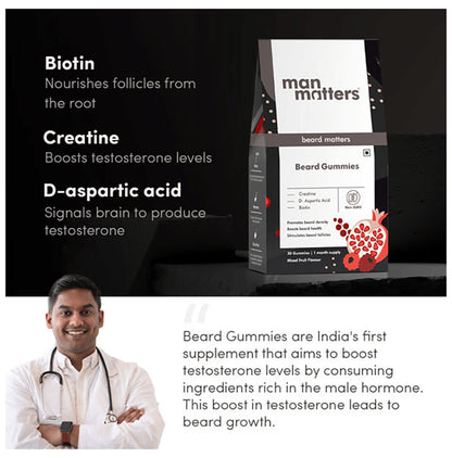 Man Matters Beard Gummies Mixed Fruit