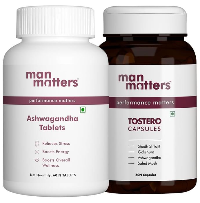 Man Matters Immunity Combo Pack of Ashwagandha Tablet & Tostero Capsule (60 Each) - Classic Derma