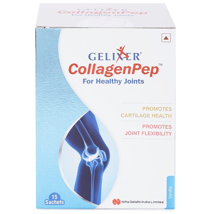 Gelixer Collagen Pep Sachet for Joint Flexibility & Cartilage Health | Flavour Vanilla - Classic Derma