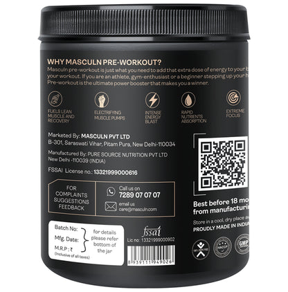 Masculn Pre Workout Powder Candy Armour
