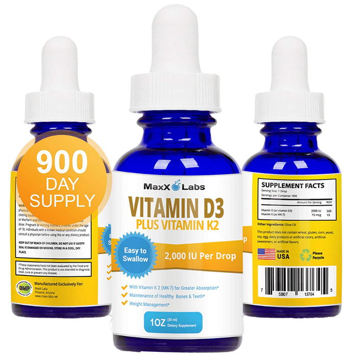 MaxX Labs Vitamin D3 Plus Vitamin K2 Drop - Classic Derma
