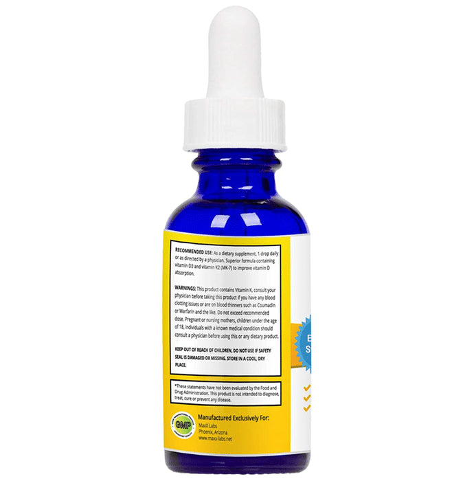 MaxX Labs Vitamin D3 Plus Vitamin K2 Drop