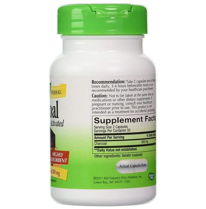 Nature's Way Charcoal Activated 280mg Capsule