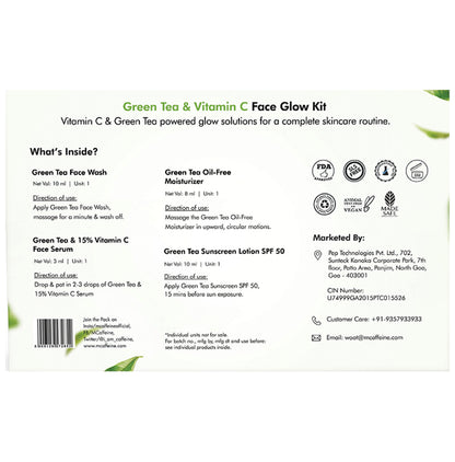 mCaffeine Green Tea & Vitamin C Face Glow Kit