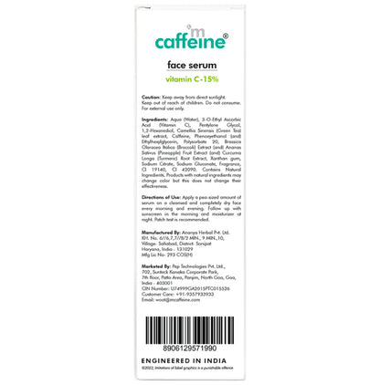 mCaffeine Green Tea Face Serum with Vitamin C 15%