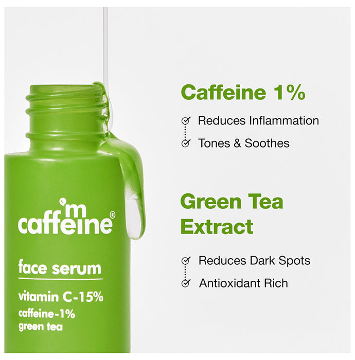 mCaffeine Green Tea Face Serum with Vitamin C 15%