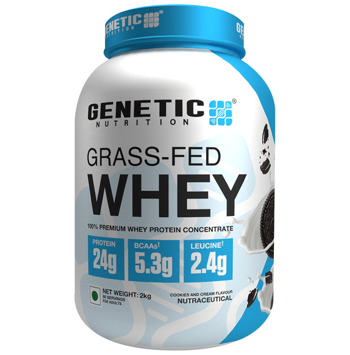 Genetic Nutrition Grass Fed Whey Protein Powder Cookies & Cream - Classic Derma