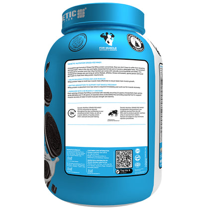 Genetic Nutrition Grass Fed Whey Protein Powder Cookies & Cream