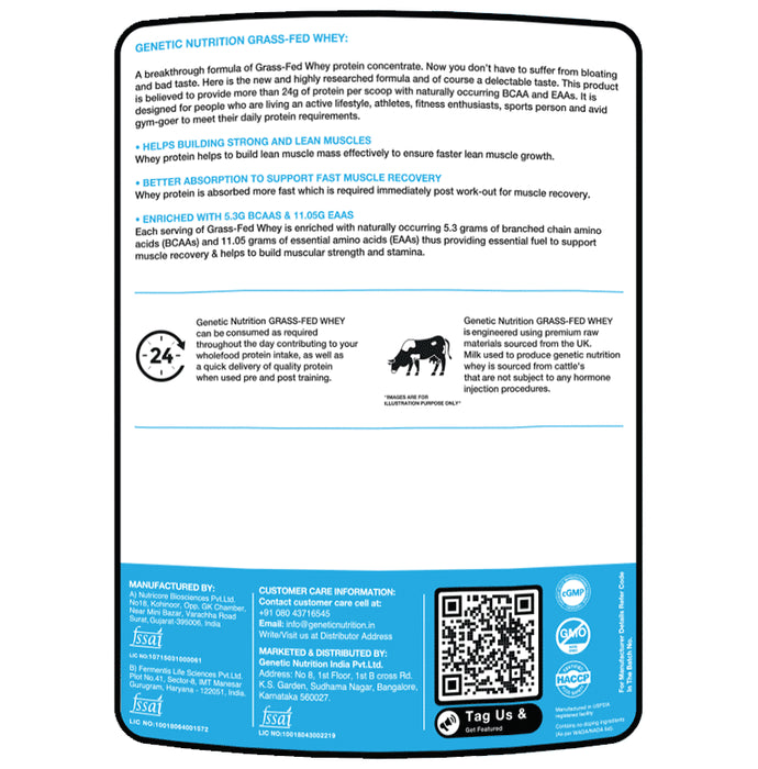 Genetic Nutrition Grass Fed Whey Protein Powder Cookies & Cream