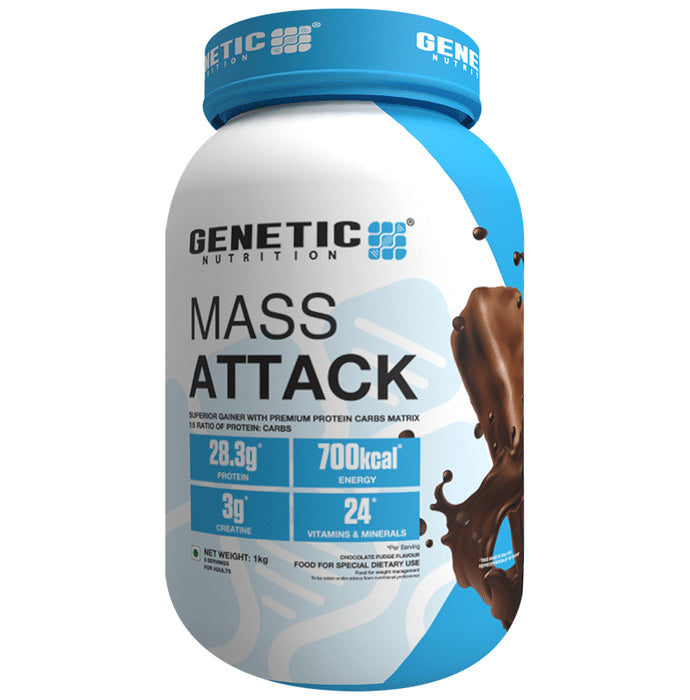 Genetic Nutrition Mass Attack Protein Powder Chocolate Fudge - Classic Derma